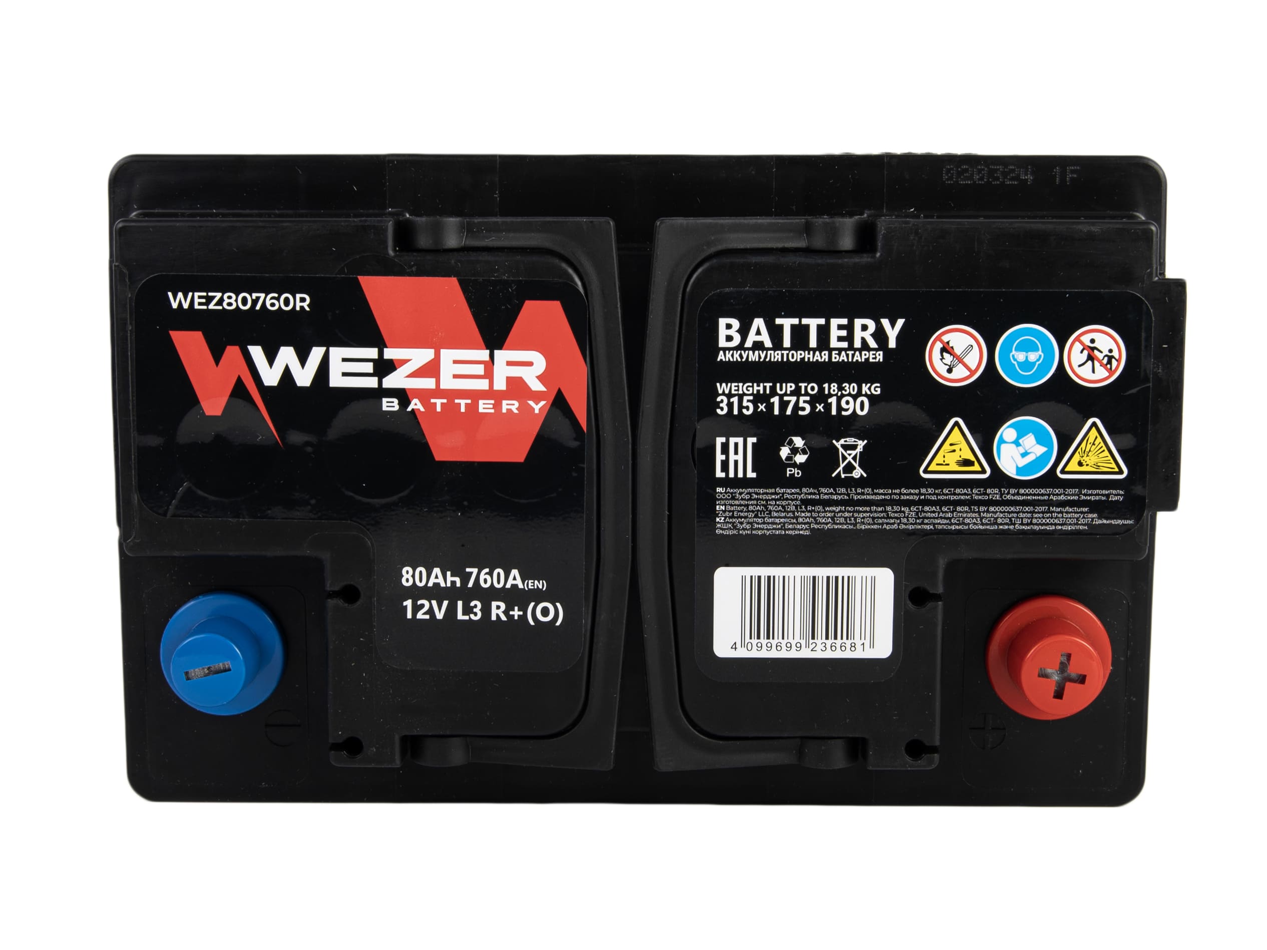 WEZER Batterie 80Ah 760A (R)