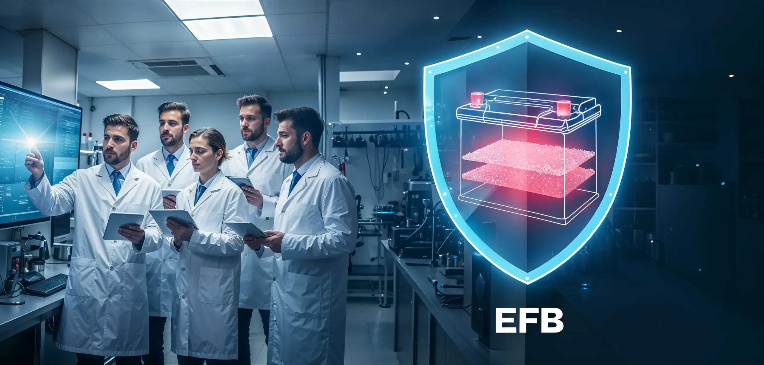 Why do Wezer EFB batteries use fiberglass paper?
